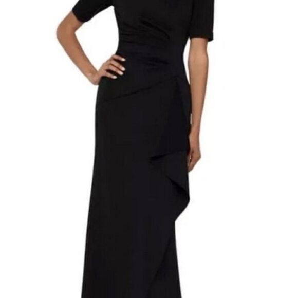 XSCAPE Black SCUBA Ruched NWT Size 16 - Picture 7 of 15